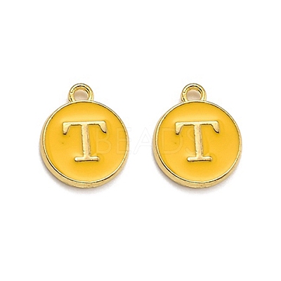 Golden Plated Alloy Enamel Charms ENAM-Q437-13T-1