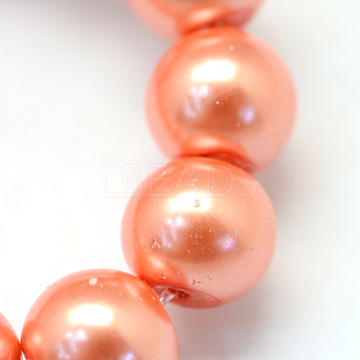 Baking Paint Pearlized Glass Pearl Round Bead Strands HY-Q003-6mm-77-1