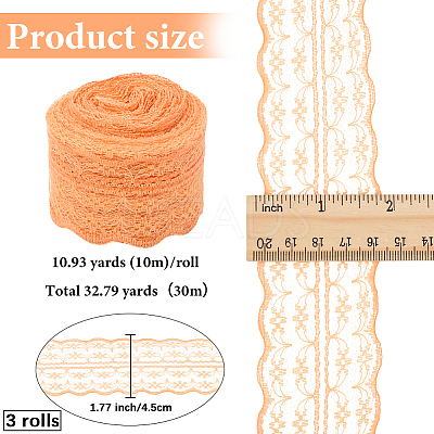 3 Rolls Guipure Non-Stretch Lace Trim OCOR-GF0004-52D-1