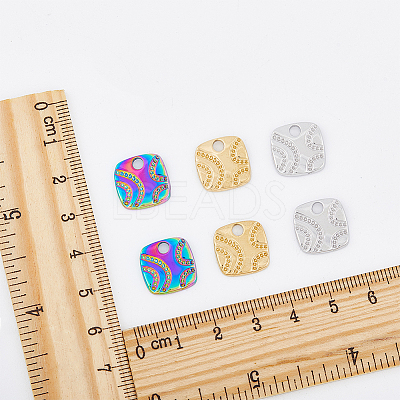 18Pcs 3 Colors 304 Stainless Steel Pendant Rhinestone Settings STAS-DC0014-13-1