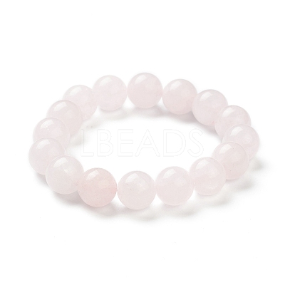 Natural Rose Quartz Beaded Stretch Bracelets BJEW-A117-E-11-1