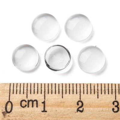 Transparent Glass Cabochons X-GGLA-R026-8mm-1