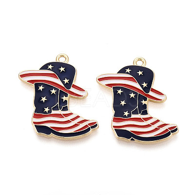 Independence Day Alloy Enamel Pendants ENAM-T022-45KCG-1