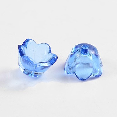 Lt.Blue Dyed Transparent Acrylic Flower Beads X-PL548-8-1