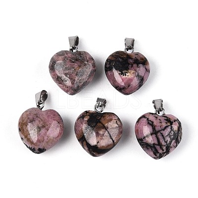 Natural Rhodonite Pendants G-T143-49F-1