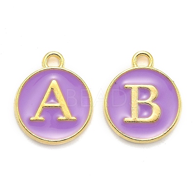 Initial Letter A~Z Alphabet Enamel Charms ENAM-Q437-10-1
