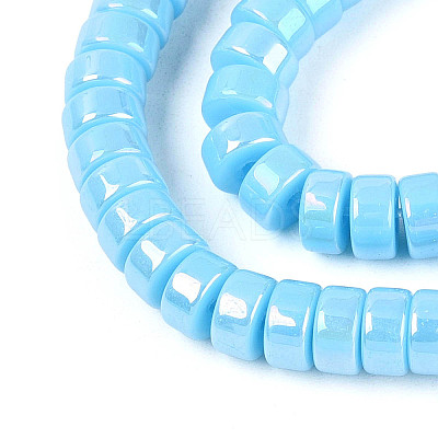 AB Color Plated Opaque Glass Beads Strands GLAA-T026-3x6mm-P06-1