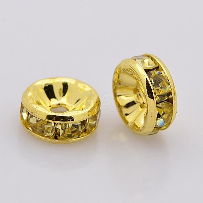 Brass Rhinestone Spacer Beads RB-A014-Z8mm-13G-1