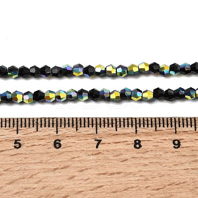 AB Color Plated Transparent Glass Beads Strands GLAA-G127-01D-1