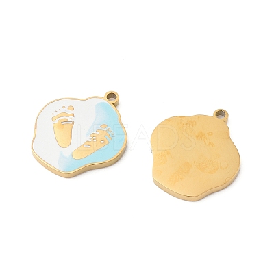 304 Stainless Steel Enamel Pendants STAS-S156-01G-03-1