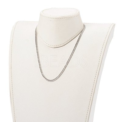 Non-Tarnish 304 Stainless Steel Diamond Cut Cuban Link Chain Necklaces NJEW-JN03368-03-1