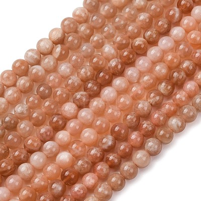 Natural Sunstone Beads G-F222-33-6mm-01-1