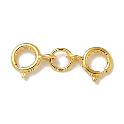 925 Sterling Silver Double Spring Ring Clasps STER-R003-07G-1