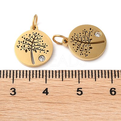 316 Surgical Stainless Steel Micro Pave Clear Cubic Zirconia Charms RB-I078-75G-1