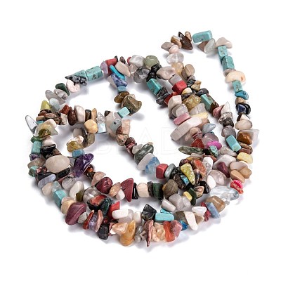 Natural & Synthetic Mixed Gemstone Beads Strands G-F703-13-1