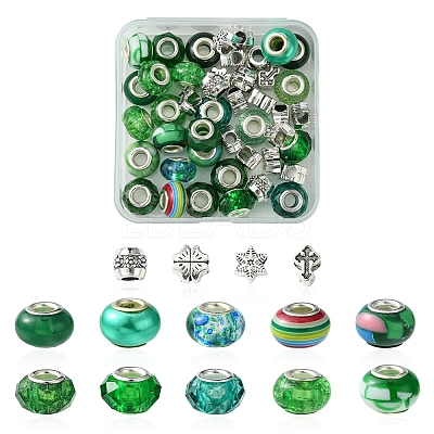 DIY Tibetan Style Alloy & Resin European Beads Making Finding Kits DIY-FS0006-78A-1
