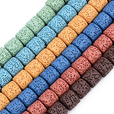 Synthetic Lava Rock Beads Strands G-S359-171-1