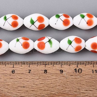 Frosted Handmade Lampwork Beads Strands LAMP-N037-03F-1