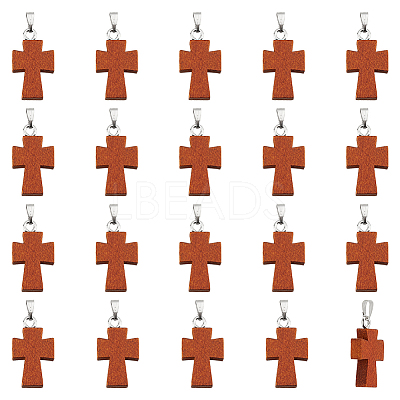 20Pcs Wood Dyed Pendants FIND-PH0010-67-1