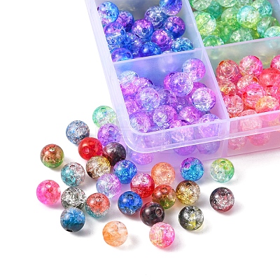 360Pcs 12 Style Transparent Crackle Acrylic Beads CACR-YW0001-03-1