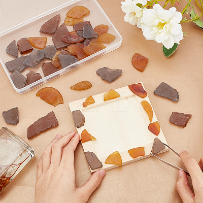 60Pcs 3 Colors Matte Mosaic Tiles Glass Cabochons DIY-NB0006-30-1