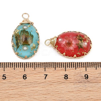 Brass Resin Pendants RE-CBA591C-01G-1