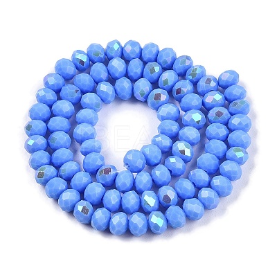Electroplate Opaque Solid Color Glass Beads Strands EGLA-A044-P6mm-L17-1