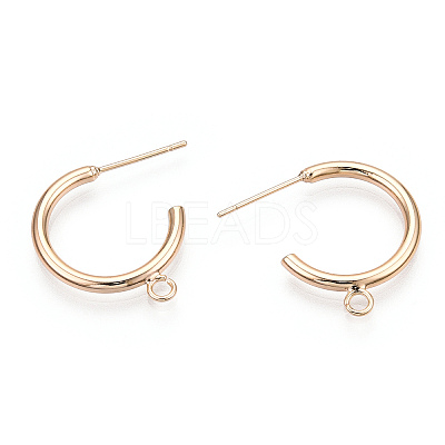 Brass Stud Earring Findings X-KK-S345-030G-1