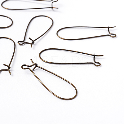 Antique Bronze Plated Brass Hoop Earrings Findings Kidney Ear Wires Making Findings X-EC221-NFAB-1