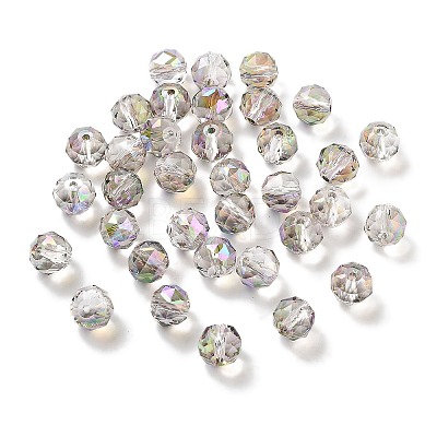 Electroplate Round Glass Beads EGLA-A043-01-HR01-1