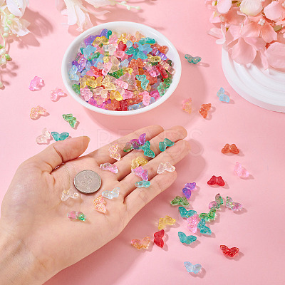120Pcs 12 Colors Transparent Spray Painted Glass Beads GLAA-TA0003-86-1