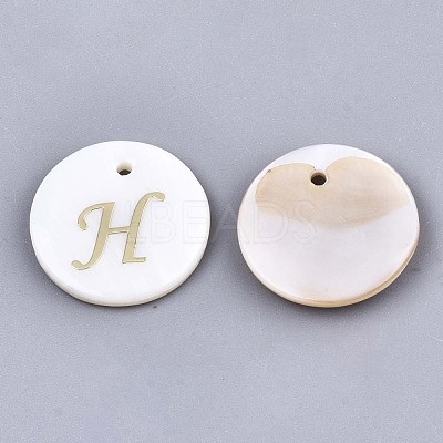 Natural Freshwater Shell Pendants SHEL-N027-04H-1