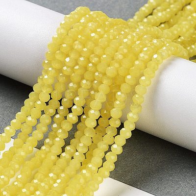 Baking Paint Imitation Jade Glass Bead Strands DGLA-A034-J2MM-A24-1