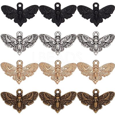 80Pcs 4 Colors Tibetan Style Alloy Pendants FIND-SC0004-93-1