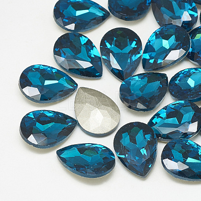 Pointed Back Glass Rhinestone Cabochons RGLA-T081-13x18mm-14-1