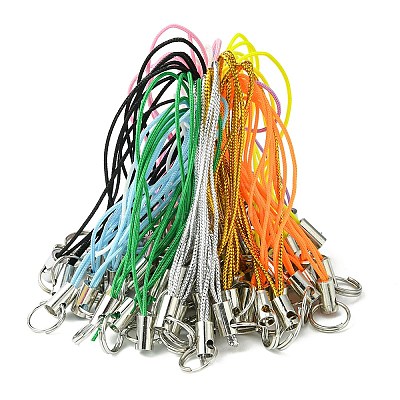 100Pcs Polyester Cord Mobile Straps MOBA-FS0001-02E-1