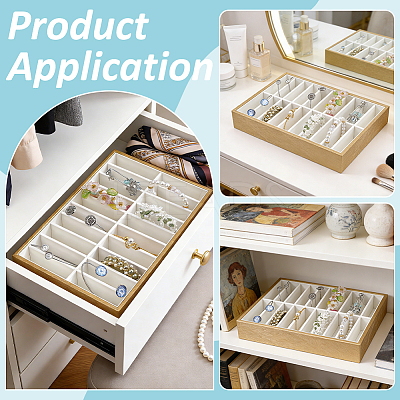 20 Grids PU Leather Bangle Organizer Display Trays BDIS-WH0008-19A-1
