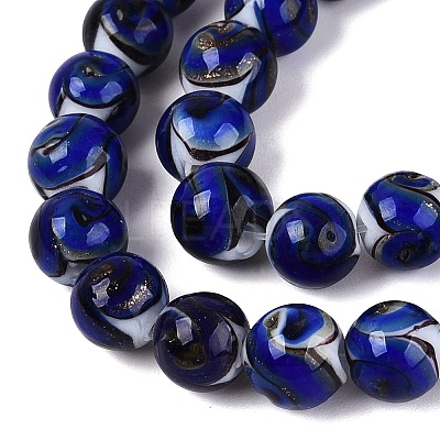 Gold Sand Handmade Lampwork Beads Strands LAMP-N037-08A-1
