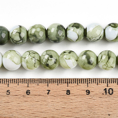 Baking Paint Glass Beads X1-DGLA-N003-10mm-C06-1