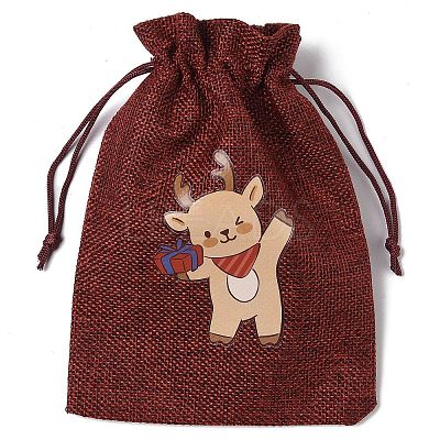 Christmas Theme Jute Cloth Storage Bags LS-ABAG-F010-01B-01-1