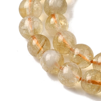 Heated Natural Citrine Beads Strands G-D323-A01-6mm-B-1