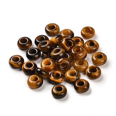 Natural Tiger Eye European Beads G-R488-02G-1