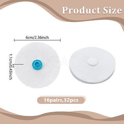 Plastic with Non-woven Fabrics Snap Buttons BUTT-WH0029-66-1