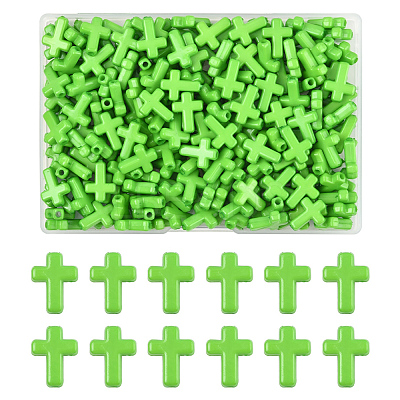 200Pcs Opaque Acrylic Beads SACR-FS0001-39C-1