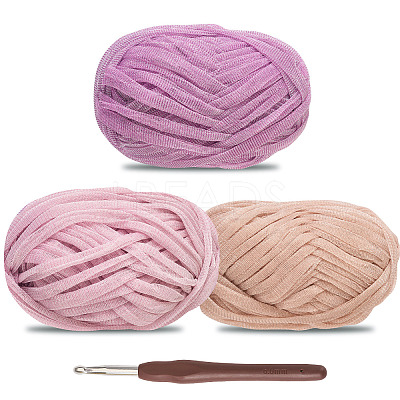 3 Skeins 3 Colors Polyester Yarn DIY-MB0002-06C-1