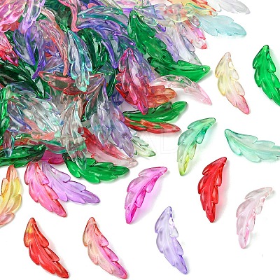 140Pcs 7 Colors Transparent Acrylic Pendants OACR-YW0003-50-1