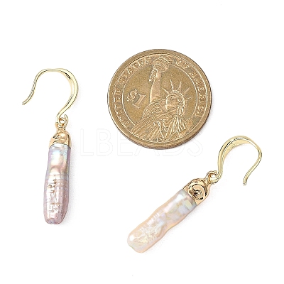 Electroplated Natural Keshi Pearl Dangle Earrings EJEW-JE06708-1