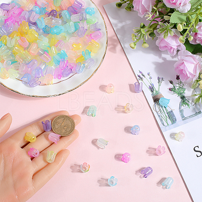 540Pcs 9 Colors Transparent Acrylic Beads Caps TACR-SC0001-34-1
