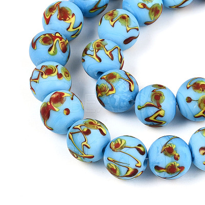 Handmade Lampwork Beads Strands LAMP-N028-05E-1