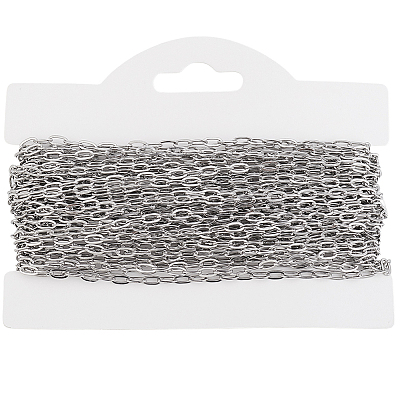 10M Tarnish Resistant 304 Stainless Steel Cable Chains CHS-BBC0001-18-1